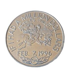 Mardi Gras Commemorative Dabloon 1996 Conde Cavaliers Mobile AL Silver Coin Meda
